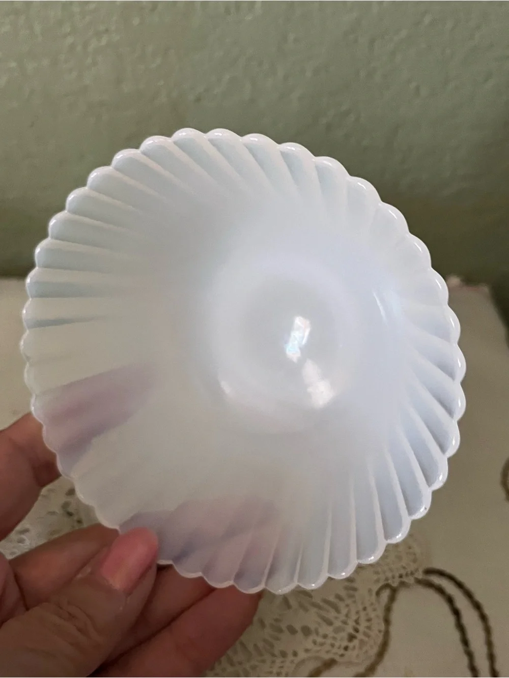 Vintage MacBeth-Evans Monax Petalware Footed Sherbet Bowls Set of 4